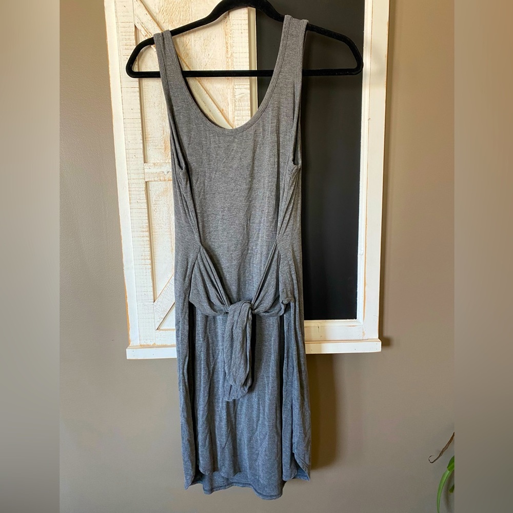 Jackson Rowe Gray Sleeveless Tie Dress
